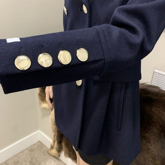 Calvin Klein Women's Double Breasted Peacoat Wool Coat with Button - Picture 13 of 16